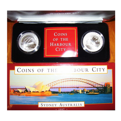 1997 $10 Uncirculated Silver Two Coin Set: "Coins of the Harbour City."