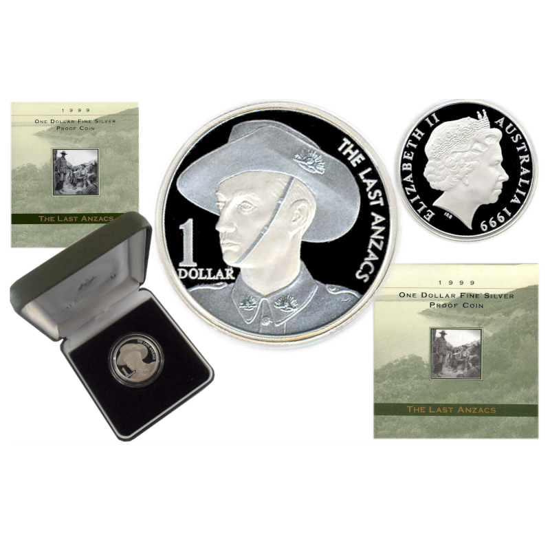 1999 $1 Silver Proof Coin: "The Last Anzacs."