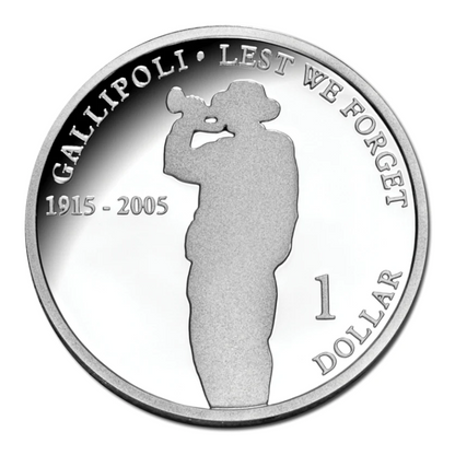 2005 $1 Silver Proof Coin: "90th Anniversary of Gallipoli."