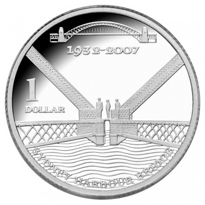 2007 $1 Silver Proof Coin: "75th Anniversary Of The Sydney Harbour Bridge."