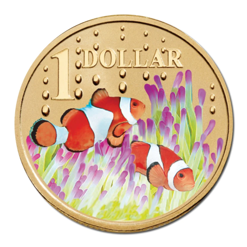 2006 $1 Uncirculated Coloured Coin: Ocean Series - "Clown Fish."