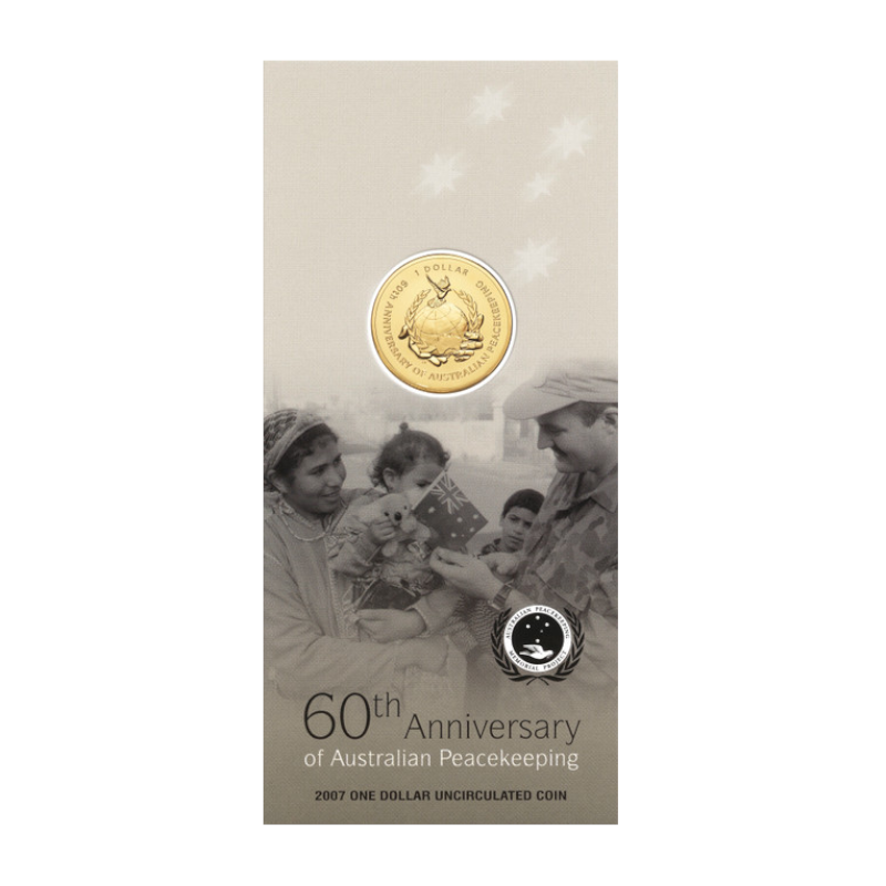 2007 $1 Uncirculated Coin: "60th Anniversary of Peacekeeping."