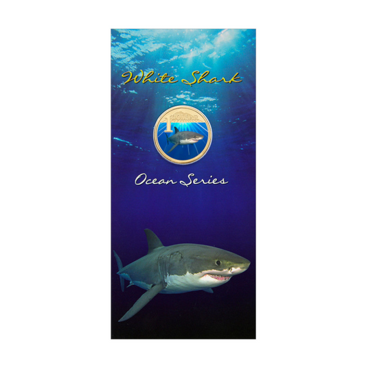 2007 $1 Uncirculated Coloured Coin: Ocean Series - "White Shark."