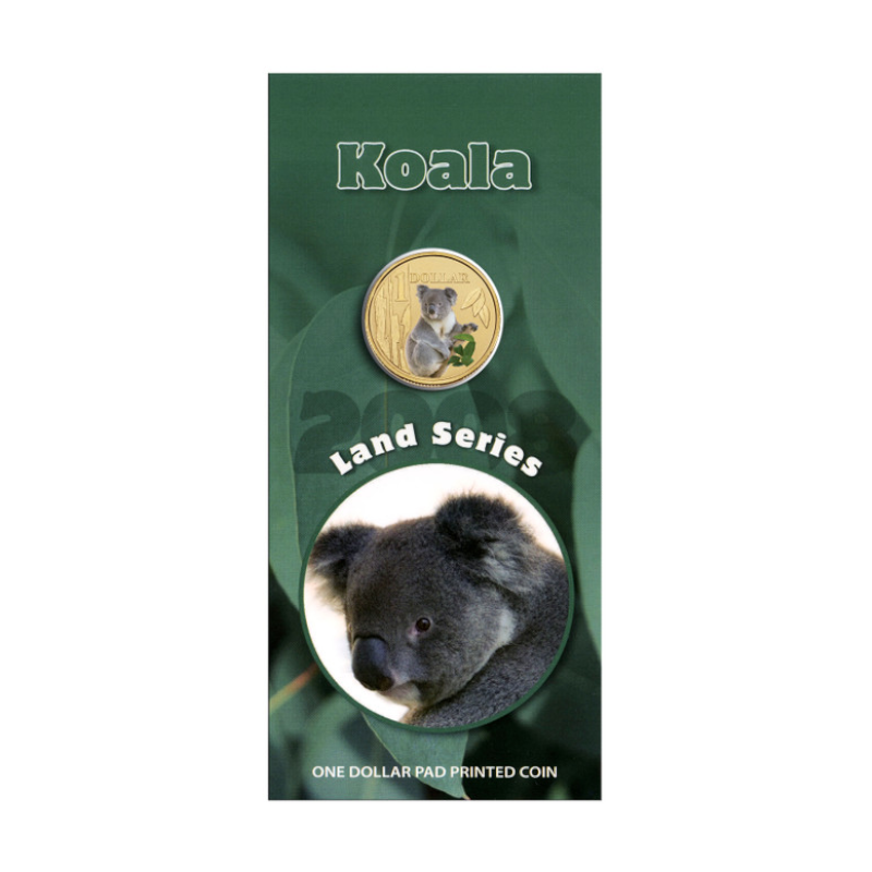 2008 $1 Uncirculated Coloured Coin: Land Series - "Koala."