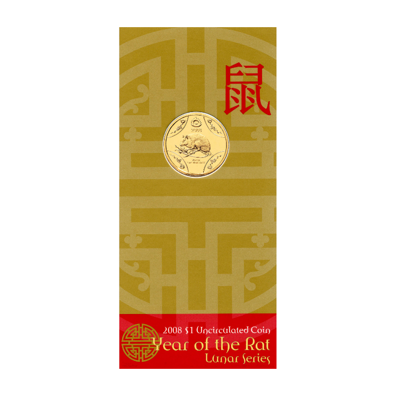 2008 $1 Uncirculated Coin: Lunar Series - "Year of the Rat."