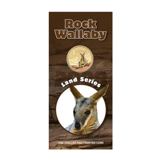 2008 $1 Uncirculated Coloured Coin: Land Series - "Rock Wallaby."