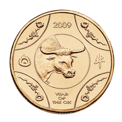 2009 $1 Uncirculated Coin: Lunar Series - "Year of the Ox."