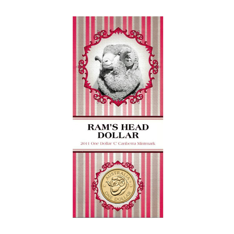 2011 $1 Uncirculated Coin: "Ram's Head Dollar - 'C' Canberra Mintmark."