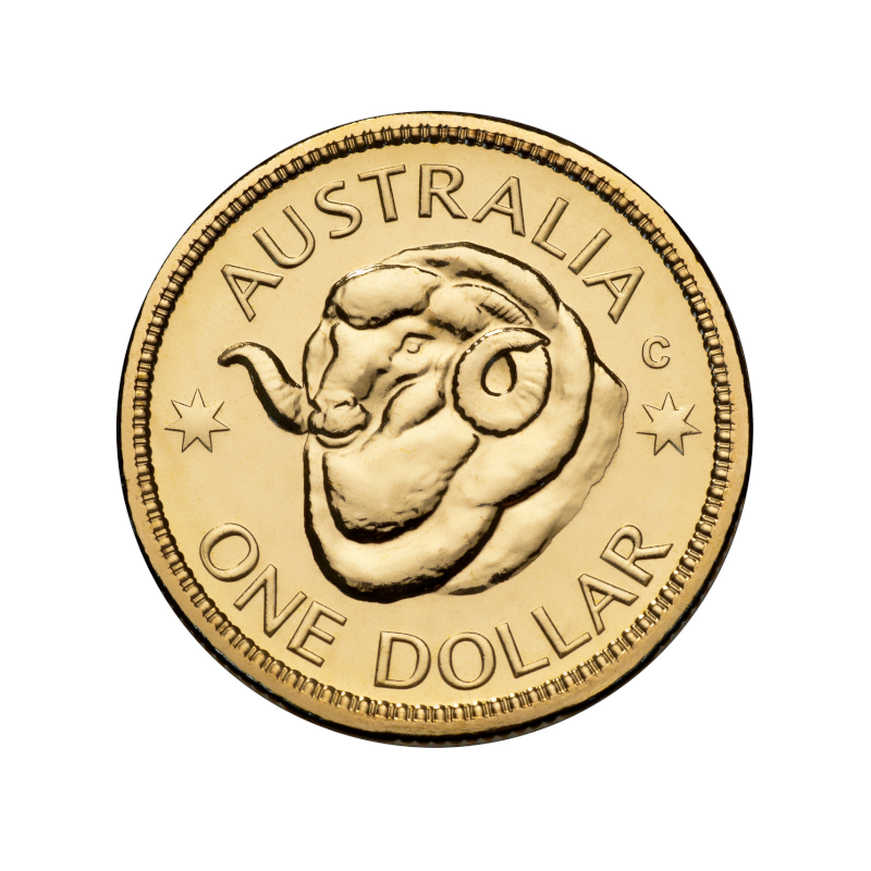 2011 $1 Uncirculated Coin: "Ram's Head Dollar - 'C' Canberra Mintmark."