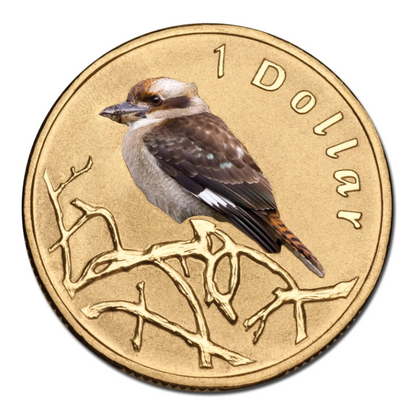 2011 $1 Uncirculated Coloured Coin: Air Series - "Kookaburra."