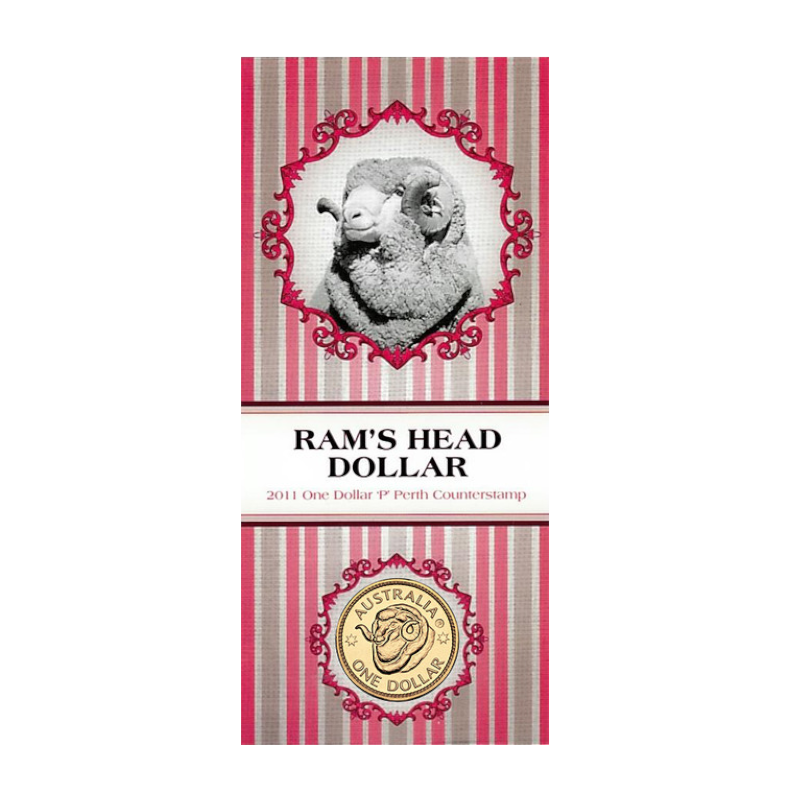 2011 $1 Uncirculated Coin: "Ram's Head Dollar - 'P' Perth Counterstamp."