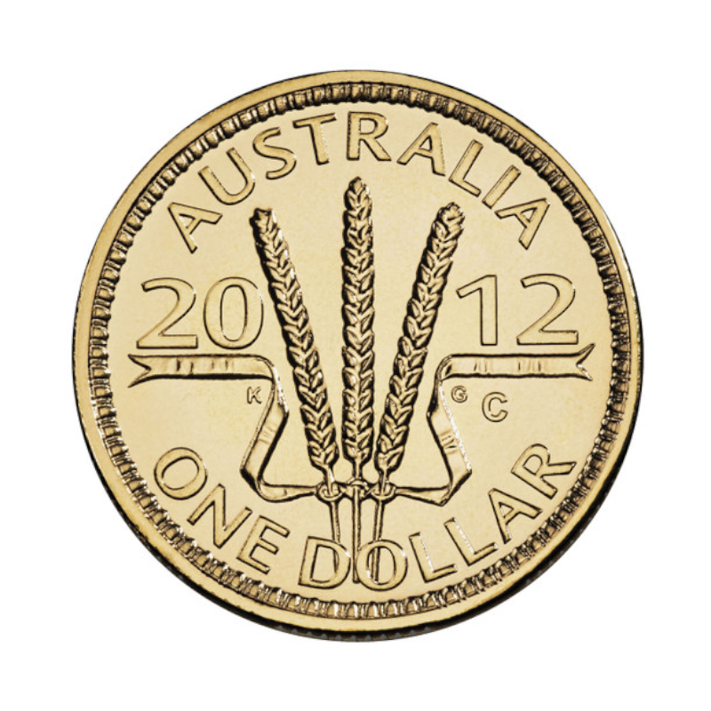 2012 $1 Uncirculated Coin: "Wheat Sheaf Dollar - 'C' Canberra Mintmark."