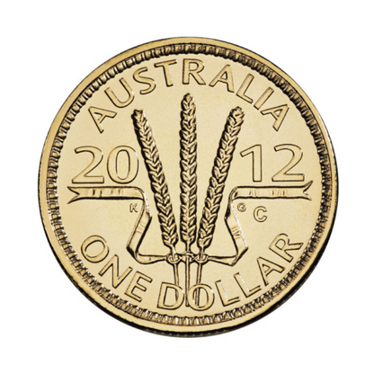 2012 $1 Uncirculated Coin: "Wheat Sheaf Dollar - 'C' Canberra Mintmark."