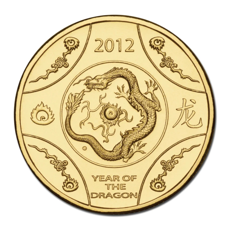 2012 $1 Unciculated Coin: Lunar Series - "Year of the Dragon."