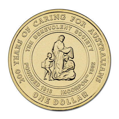 2013 $1 Uncirculated Coin: "200 Years of the Benevolent Society."