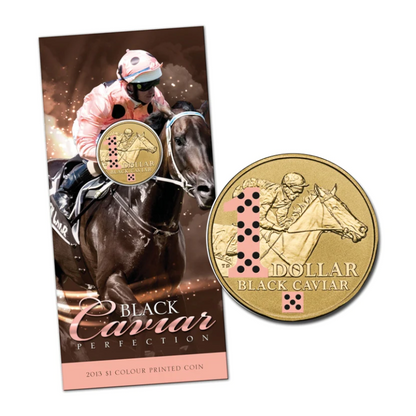 2013 $1 Colour Printed Uncirculated Coin: "Black Caviar Perfection."