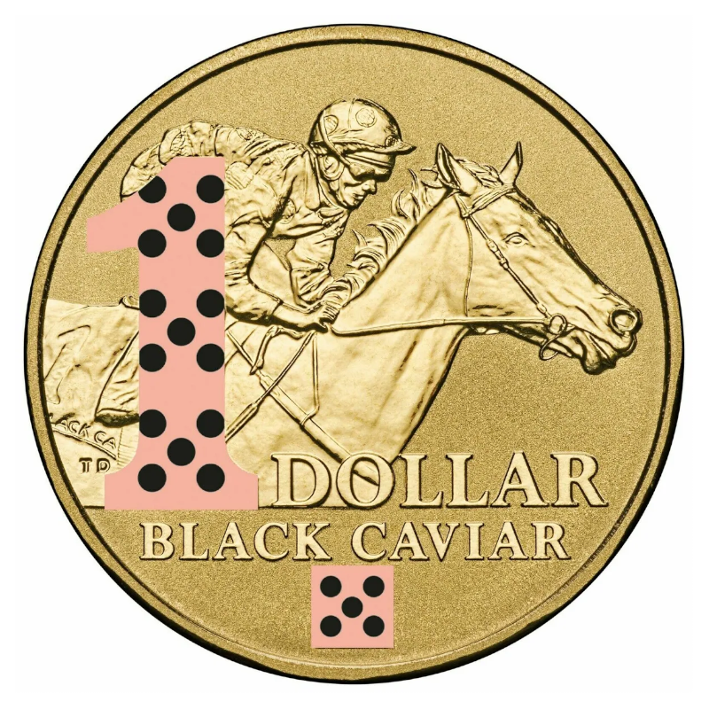 2013 $1 Colour Printed Uncirculated Coin: "Black Caviar Perfection."