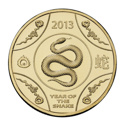 2013 $1 Unciculated Coin: Lunar Series - "Year of the Snake."