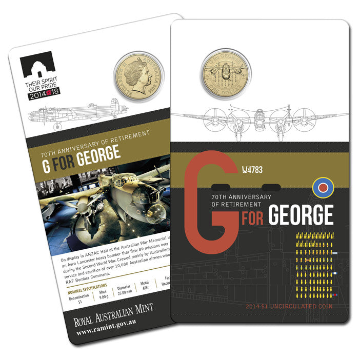 2014 $1 Uncirculated Coin: "70th Anniversary Retirement of G For George."