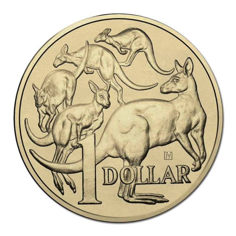 2015 $1 Uncirculated Coin: "Mob Of Roos." - 'M' Melbourne Privy Mark.