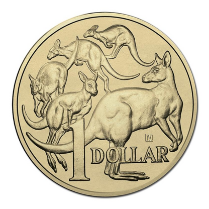 2015 $1 Uncirculated Coin: "Mob Of Roos." - 'M' Melbourne Privy Mark.