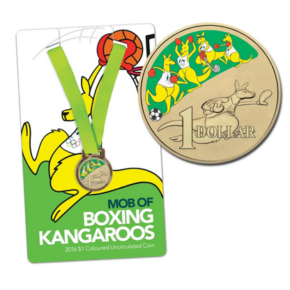 2016 $1 Coloured Uncirculated Coin: "Mob Of Boxing Kangaroos - Patrick Mills."