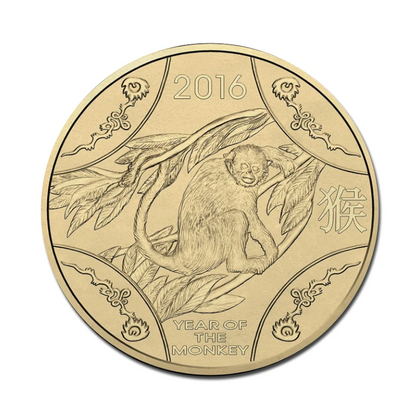 2016 $1 Unciculated Coin: Lunar Series - "Year of the Monkey."