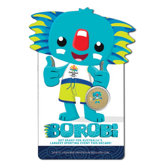 2018 $1 Coloured Frosted Uncirculated Coin: XXI Commonwealth Games - "Borobi."