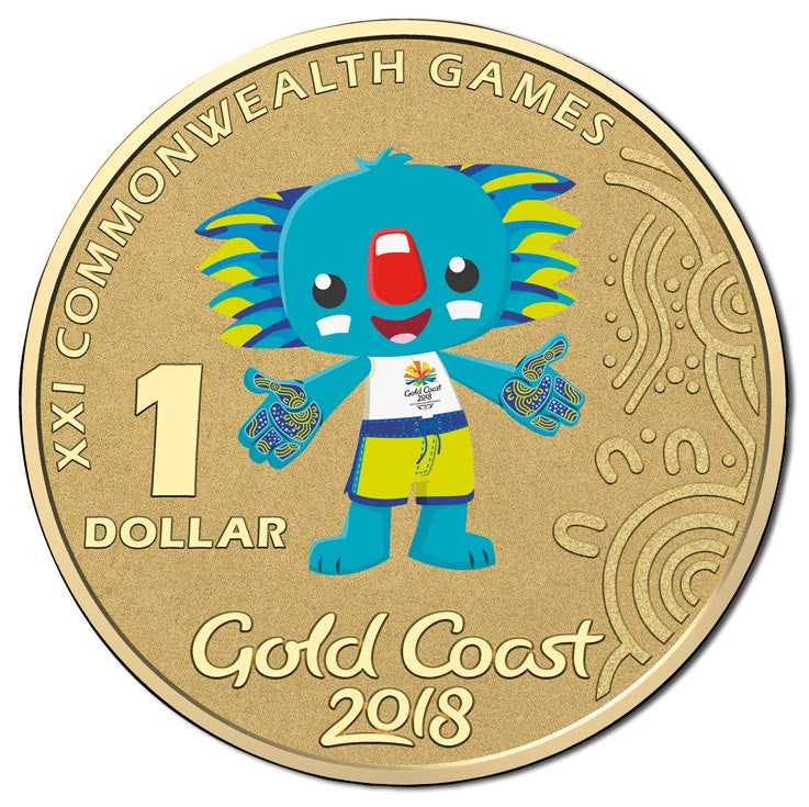 2018 $1 Coloured Frosted Uncirculated Coin: XXI Commonwealth Games - "Borobi."