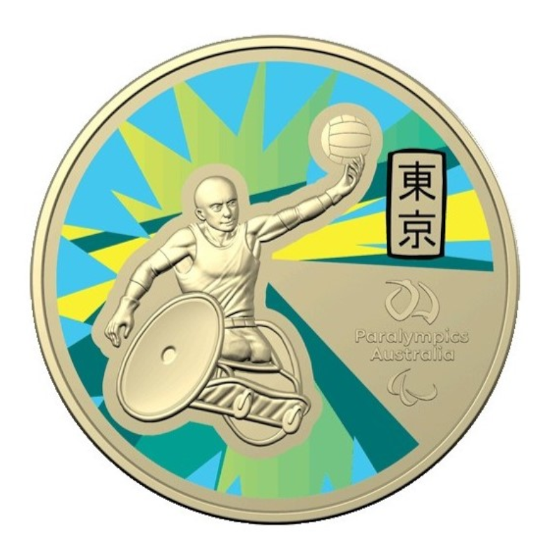 2020 $1 Coloured Frosted Uncirculated Coin: "Paralympics Australia Chris Bond - Wheelchair Rugby."