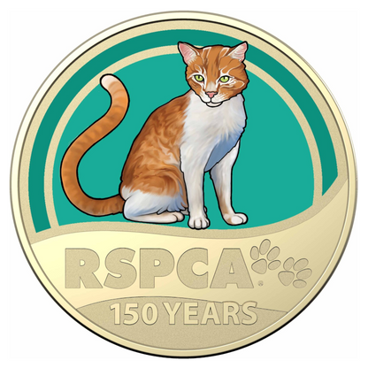 2021 $1 Coloured Frosted Uncirculated Coin: "150th Anniversary of the RSPCA - Cat."