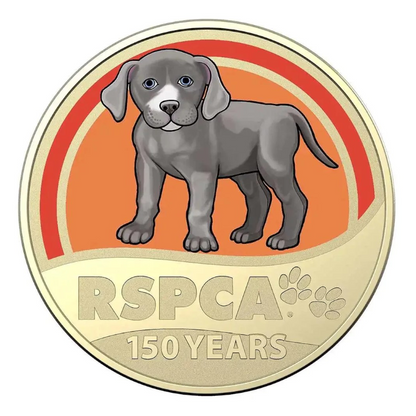 2021 $1 Coloured Frosted Uncirculated Coin: "150th Anniversary of the RSPCA - Dog."