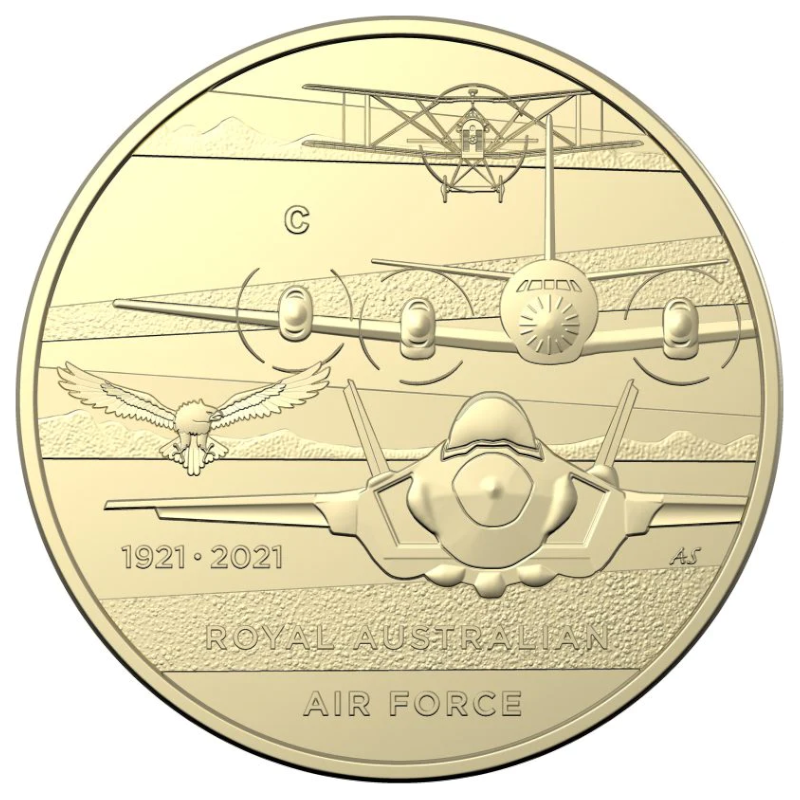 2021 $1 Uncirculated Coin: "Heroes of the Sky - Pilot Officer Rawden Hume Middleton." - 'C' Canberra Mintmark.