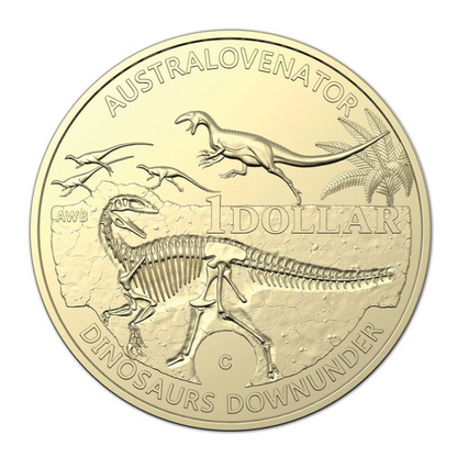 2022 $1 Uncirculated Coin: "Dinosaurs Down Under - Kunbarrasaurus." - 'C' Canberra Mintmark.