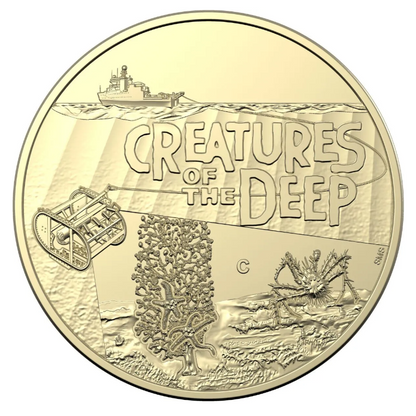 2023 $1 Uncirculated Coin: "Creatures of the Deep - Bigfin Squid." - 'C' Canberra Mintmark.