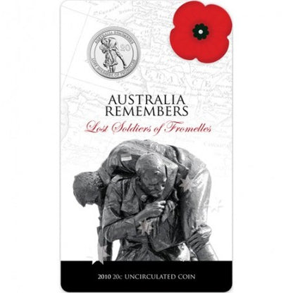 2010 20c Uncirculated Coin: Australia Remembers - "Lost Soldiers of Fromelles."