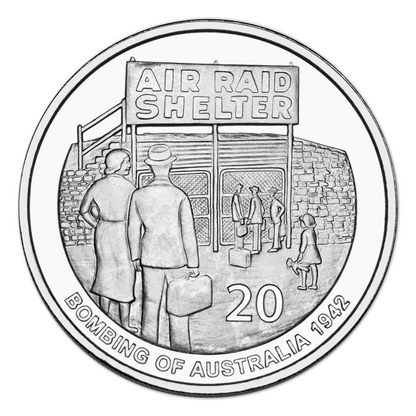 2012 20 and 50 cent Uncirculated Three Coin Set: "Shores Under Siege - Bombing of Australia."