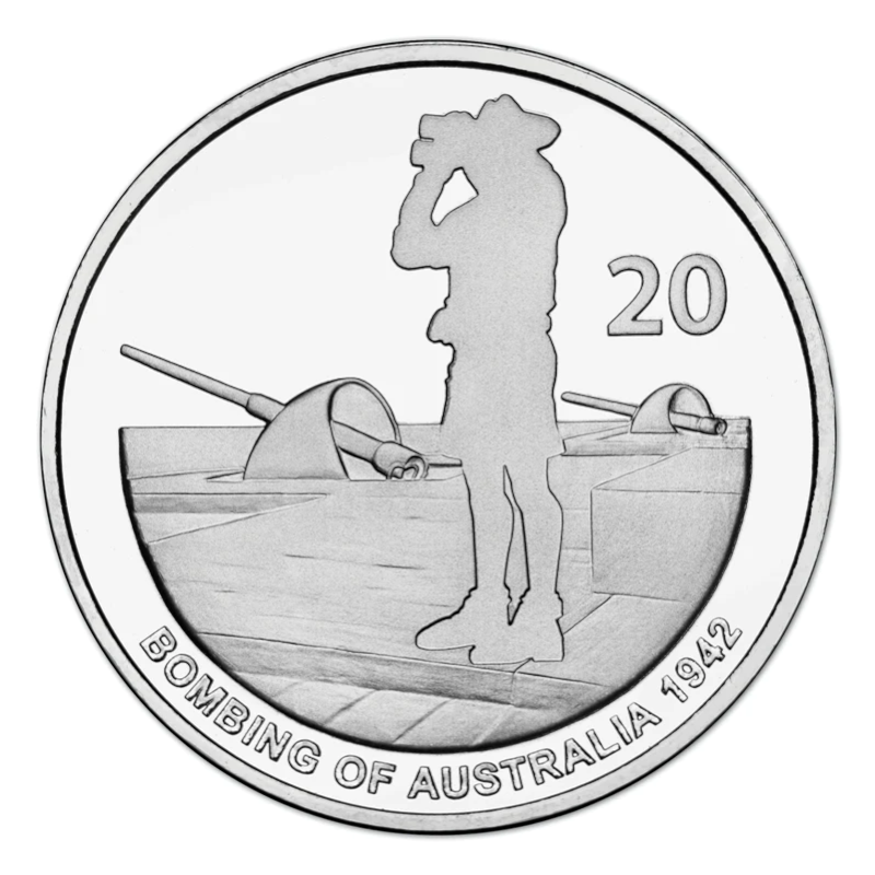 2012 20 and 50 cent Uncirculated Three Coin Set: "Shores Under Siege - Bombing of Australia."