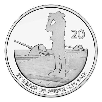 2012 20 and 50 cent Uncirculated Three Coin Set: "Shores Under Siege - Bombing of Australia."