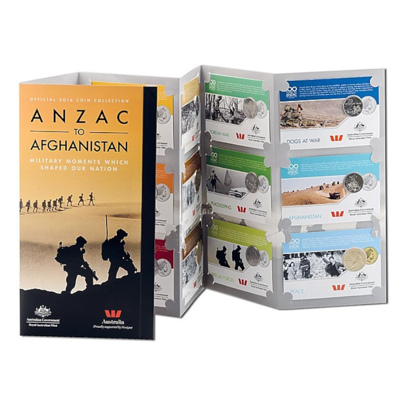 2016 20 and 25 cent Uncirculated Fourteen Coin Set: "Anzac To Afghanistan."