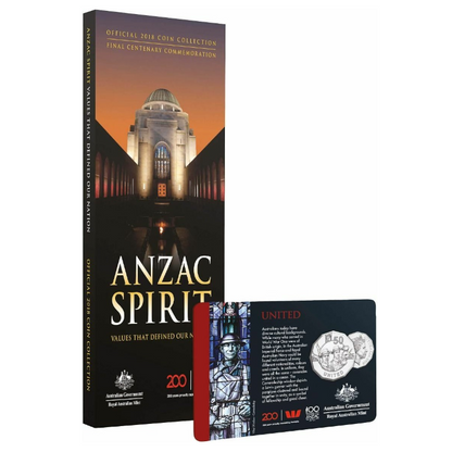 2018 20 and 50 cent Uncirculated Fifteen Coin Set: "Anzac Sprit."