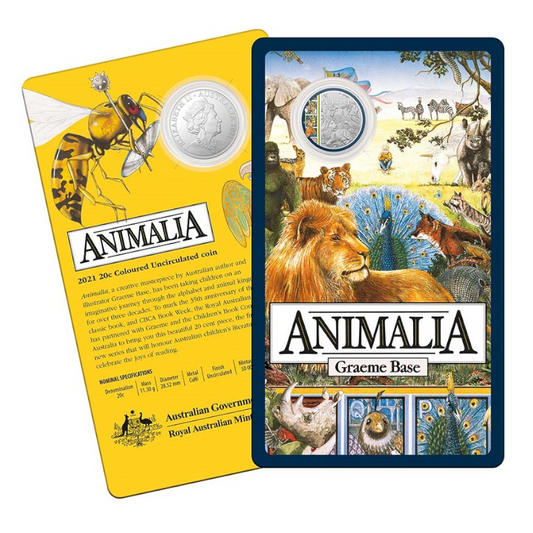 2021 20 cent Coloured Uncirculated Coin: "Animalia."