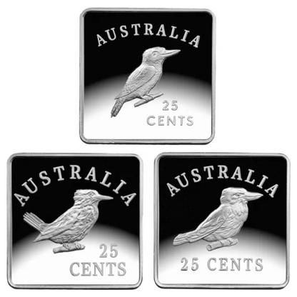 2019 25c Silver Proof 1/4 oz. Three Coin Set: "Centenary of the 1919-1921 Kookaburra Patterns."