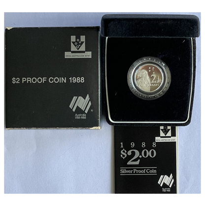 1988 $2 Silver Proof Coin: "Aboriginal Elder."