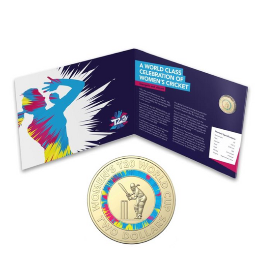 2020 $2 Coloured Uncirculated Coin: "ICC Women's T20 World Cup."