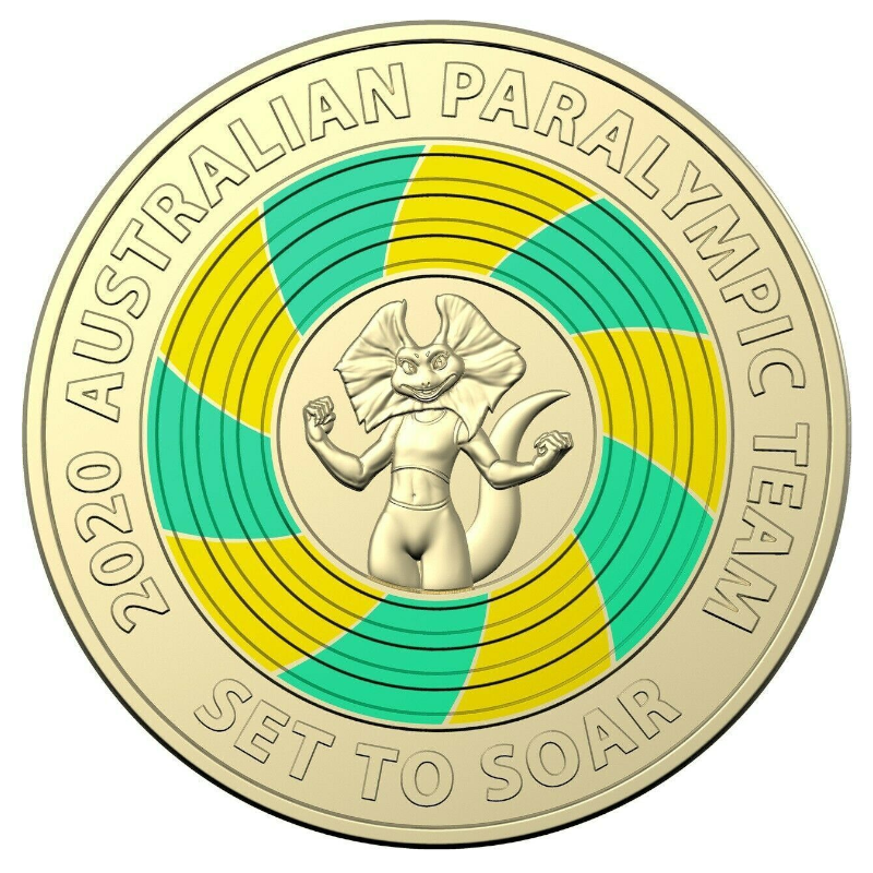 2020 $2 Coloured Uncirculated Coin: Tokyo Paralympic Games - "Paralympics Australia."