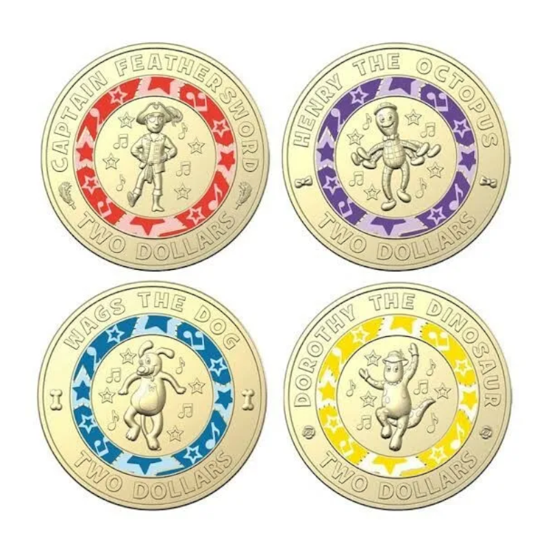 2021 $1 and $2 Uncirculated Six Coin Collection: "30 Years of the Wiggles."