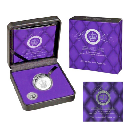 2012 50c Silver Proof Coin: "Diamond Jubilee of the Accession of Her Majesty Queen Elizabeth II."