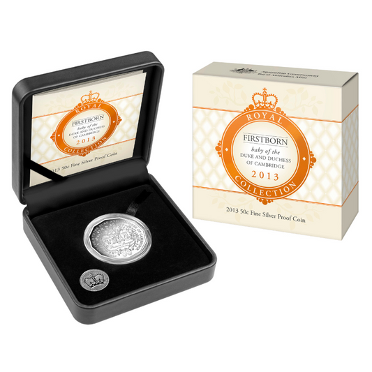 2013 50c Silver Proof Coin: "First Born Baby of the Duke And Duchess Of Cambridge."