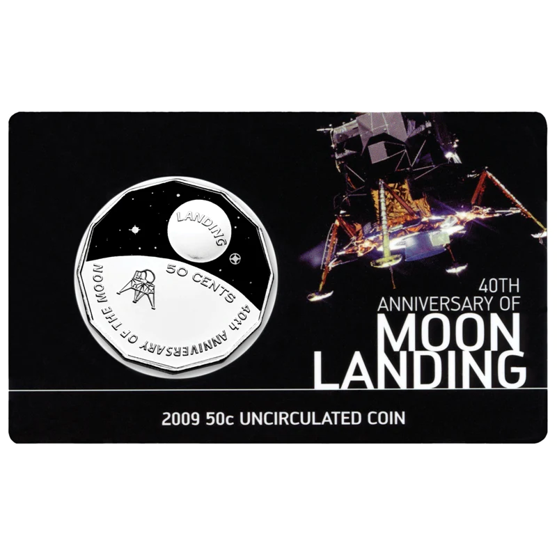 2009 50 cent Uncirculated Coin: "40th Anniversary of Moon Landing."